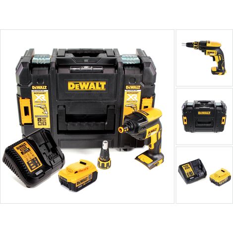 DeWALT DCF 620 M1 Atornillador para panel de yeso a batería XR 18V en maletín TSTAK + 1x Batería DCB 182 4,0 Ah + Cargador DCB 115 (1/5)