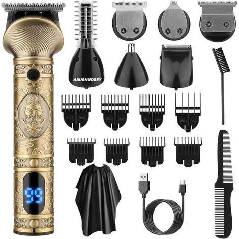 Tondeuse Cheveux Hommes 6 en 1 - 8 Sabots de Guidage - Coupe-Précision - Coupe-Nez - Coupe-Corps (1/4)