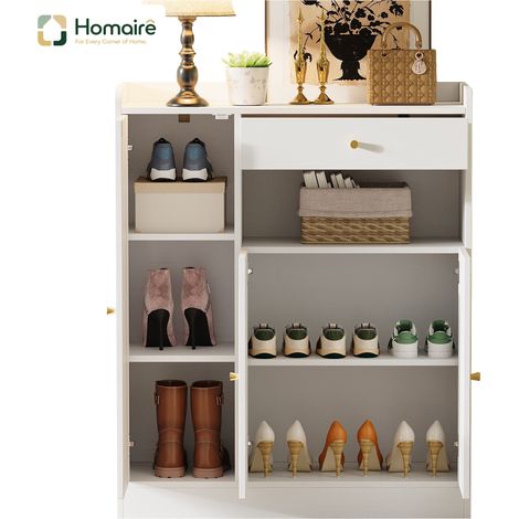 Flur- Garderobenschrank weiß aus MDF 90 x 35 x 110 cm HOMAIRE (1/5)