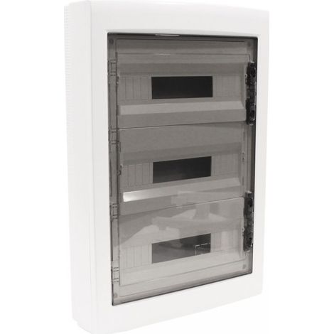 Tableau de distribution mural 36 modules 570x330x105mm IP40 - Porte transparente - avec rail DIN