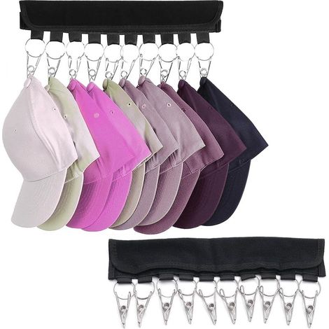 2 Pièces Supports de Casquette de Baseball, Organisateur de Chapeau pour Placard, Support pour Organisateur de Chapeaux pour Cintre Paquet, Convient pour chambre, salle de bains (1/5)