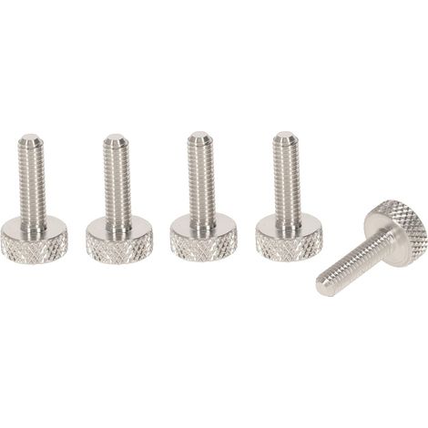 M4 x 15 mm Rändelschrauben – 5er-Pack – Edelstahl – Werkzeugloses manuelles Anziehen – Für mechanische Anwendungen und Möbel – Silber (1/5)