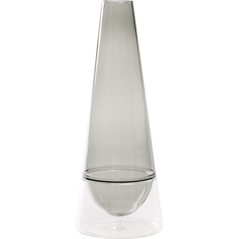 Vase Conosfera 100 En Verre Borosilicate Soufflé À La Main, Design Artisanal Avec Technique Incalmo, Couleur Grise, Élément Décoratif Moderne Élégant (1/5)