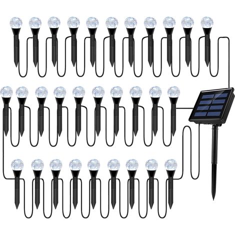 Ensemble de guirlandes de lampes à bulles solaires pour pelouse, décoration de paysage extérieur, LED étanches IP65, lumières sur piquet à énergie solaire pour allée/cour/jardin (1/5)