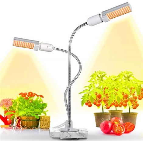 Lampe horticole LED pour la croissance des plantes, idéale pour les plantes d'intérieur (2 têtes) (1/4)