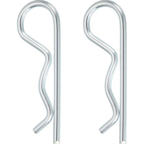 2 Pcs Goupille D'Attelage, 5mm x 100mm R Clips Acier Carbone Goupille De Retenue Épingles À Cheveux Goupille Fendue Kit D'Assortiment Chariots Camion Goupille D'Attelage, Argent (1/5)