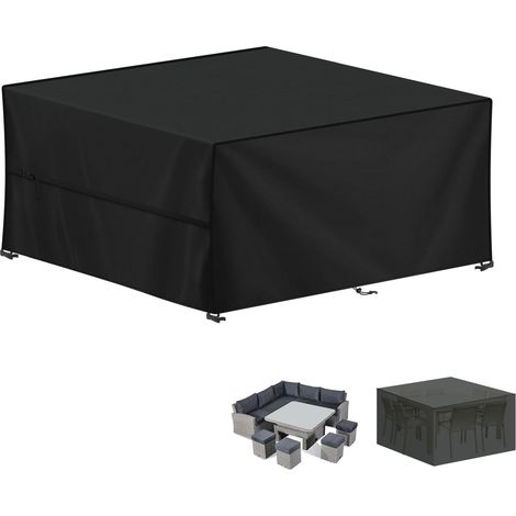 Housse Table Jardin, 420D Oxford Bâche Table de Jardin Imperméable  Bache de Protection Exterieur Salon de Jardin, Housse pour Mobilier de Jardin, Ensembles de Table et de Canapé, 150x130x75cm (1/5)
