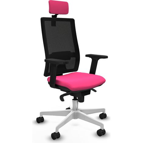Silla de oficina piqueras y crespo Horna rosa simil piel (1/5)