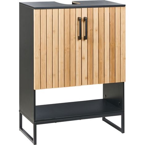 Waschbeckenunterschrank MISCANTI Bambusholz 60 cm Hellbraun