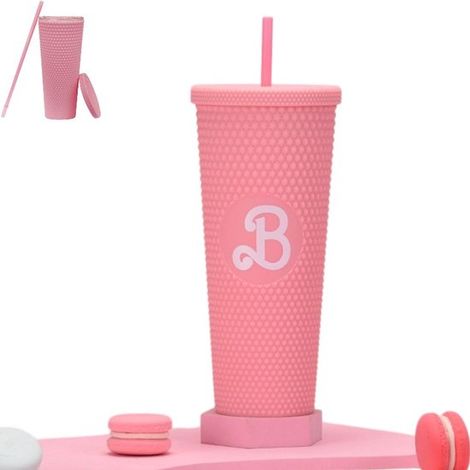 1 pièce - Gobelet à bec verseur double paroi en plastique - Grande capacité de 710 ml - Gobelet à bec verseur original - avec couvercle et paille - Mug de voyage réutilisable - Portable - pour café gl (1/4)