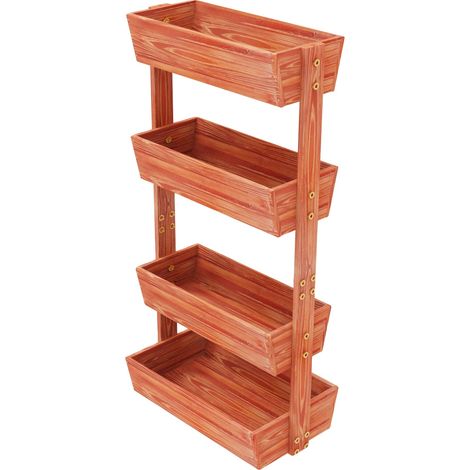 Jardin surélevé, 4 niveaux, bois de sapin durable, Orange (1/2)