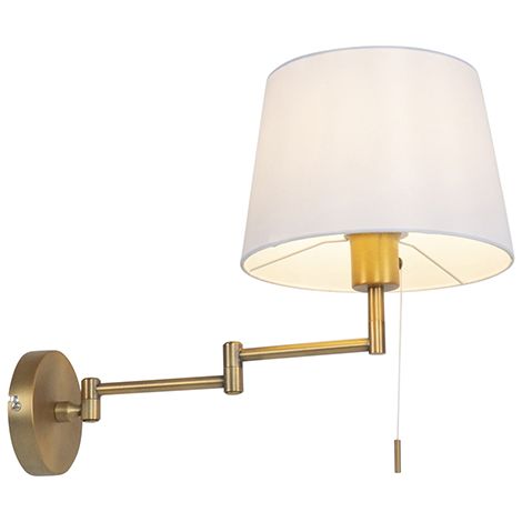 Smart Wall Light Bronze with White Shade Incl. Wifi A60 - Ladas Deluxe