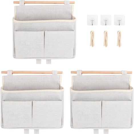 Juego De 3 Organizadores Colgantes Para Pared Y Puerta, Ideales Para El Hogar, La Oficina, El Baño Y La Habitación De Los Niños. Color: Beige.