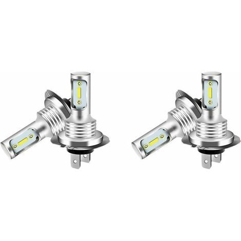 Confezione da 4 lampadine LED H7 6000K 110W 8000LM – Fendinebbia e anabbaglianti – Lega di alluminio – Durata 50.000 ore -Crezuo