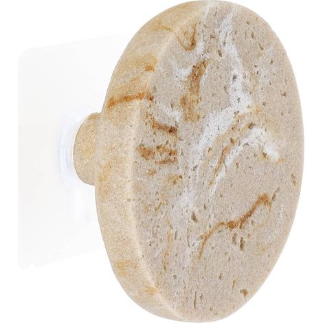 Gancio in poliresina d8,5 cm su adesivo - aspetto travertino - Tendance (1/2)
