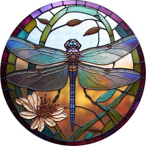 Pendentif Vitrail Peint - Panneau Murale Suncatcher 20 x 20 cm - Décoration Fenêtre Intérieure Jardin Salle de Bain Salon - 1 Pièce (1/5)