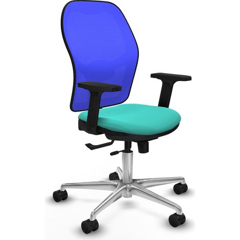 Chaise de bureau piqueras y crespo Jorquera bleu turquoise cuir synthétique (1/2)