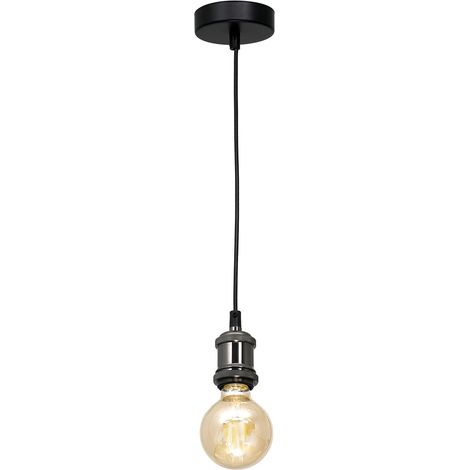 Lámpara colgante industrial negra 1xE27 60W EDISON Milagro