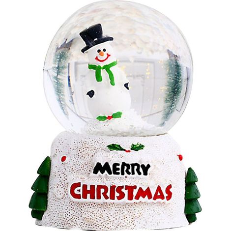 Boule de cristal scintillante de noël, ornements de bureau en verre anglais, cadeau pour enfants, bonhomme de neige, petit (1/5)