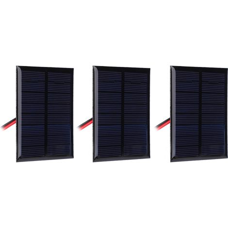 Lot de 3 modules de panneaux solaires DC4V 150mA en silicium polycristallin avec câble de 30 cm (1/5)
