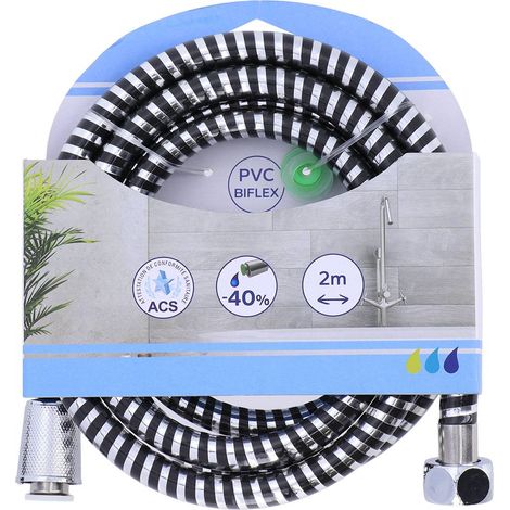 Pvc-brauseschlauch 200cm - schwarz silber - Tendance