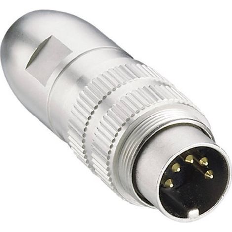 Conector DIN macho Lumberg 0332 08 cobre oro IP68