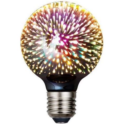 lot d'ampoules LED Edison vintage, G20 3 W, ampoule à filament 3D colorée, 300 lumens, 2700 K (blanc chaud), ampoule décorative, base moyenne E27 (1/4)