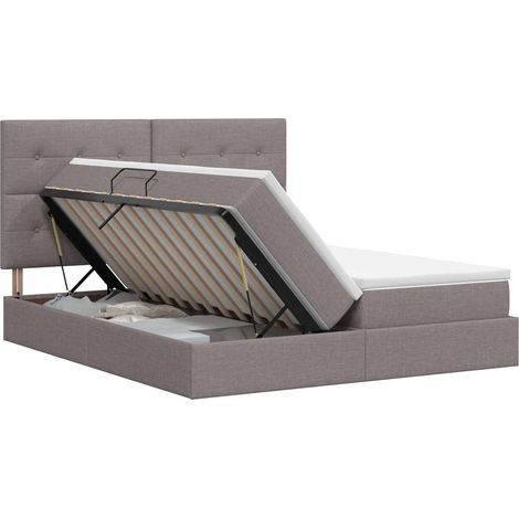 Letto con Contenitore con testiera Tortora 180 x 200 cm Tessuto vidaXL (1/5)