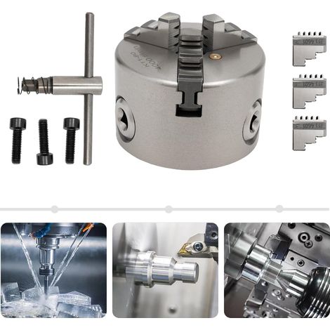 3 Backenfutter Selbstzentrierend & Dreibackenfutter, Drehbankfutter 3-Backen Drehfutter Hohe Präzision, Drehbank-Futter für Drehmaschinen, Schleifmaschinen & Bohrmaschinen 80mm