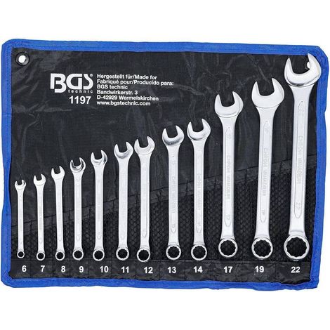 Jeu de Clés Mixtes 6-22 mm - 12 pcs - Acier Résistant et Précision Professionnelle - D-Work