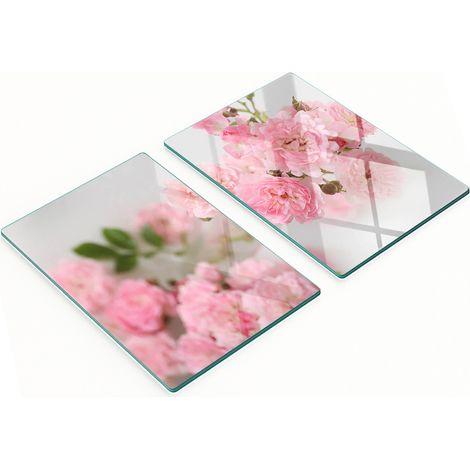 Pannelli decorativi multifunzionali in vetro temperato con motivo rose selvatiche, 2x40x52 cm (1/5)