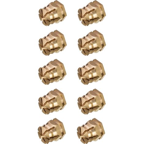 Cyclingcolors – Lot de 10 manchons d'écartement en laiton M6 x 8mm – Pour meubles en bois – Renforcement des joints – Insert vis écrou (1/4)