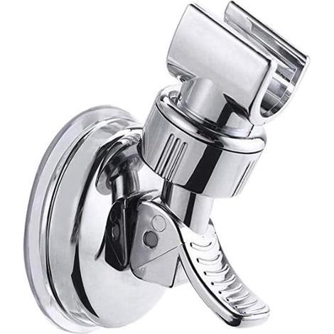 Shower head holder, removable suction cup shower head holder, drill-free shower head holder with polished chrome finish for bathroom (1/5)