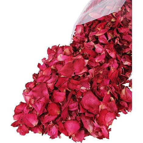 100 g de pétalos de rosa secos naturales, auténticas flores rojas secas para baños de pies, baños, spas, bodas, confeti para el hogar y manualidades. (1/5)