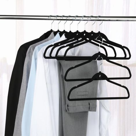 Lot de 10/20 cintres antidérapants en velours pour costumes, organisateur de placard et de maison