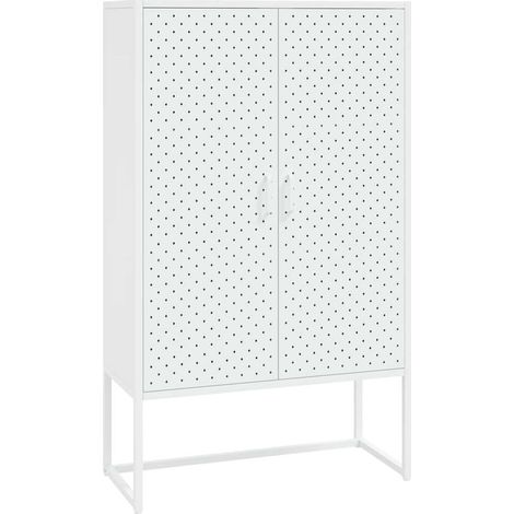 Maison Exclusive - Buffet haut Blanc 80x35x135 cm Acier (1/5)