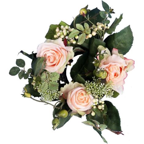Romantischer Kranz mit Rosen, Durchmesser 20 cm (1/3)
