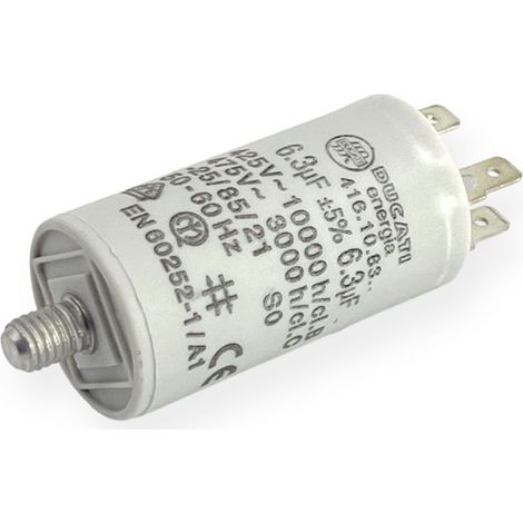Condensateur permanent 6.3µF à cosses - Ø30x56mm - DUCATI (1/3)