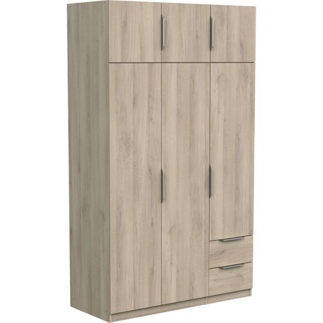 Armario Dormitorio Ghost 6 puertas y 2 cajones Melamina Color Roble Kronberg 120x51 cm (1/5)