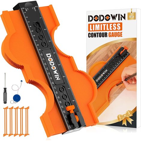 Jauge de Contour à Connexion Illimitée 25 cm, Copieur de Forme Profil Extensible pour Formes Irrégulières, Grands Contours, Parquet, Carrelage, Bricolage (1/5)