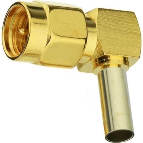 Connettore SMA per cavo RG174, angolato (1/5)