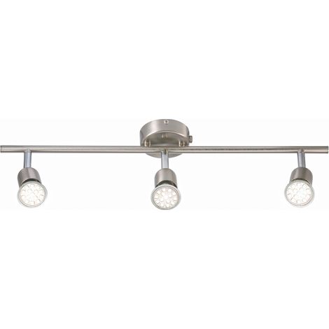 Spoterie AVENUE 3-Rail Métal Acier Brossé, H.10 - IP20 - GU10 /Nordlux Intérieur