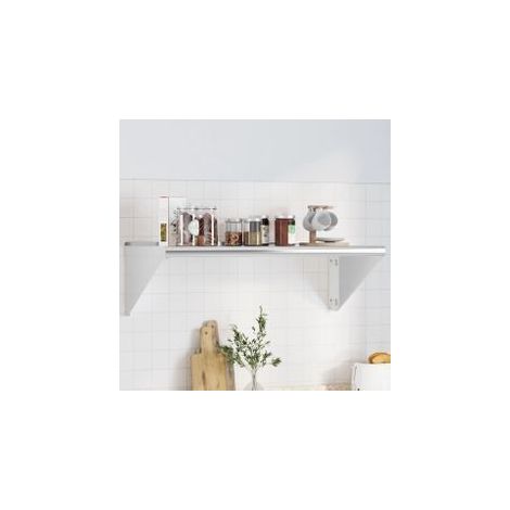 Étagère murale 100x45x31 argenté acier inoxydable (1/5)