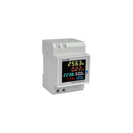 Appareil de mesure multifonction sur rail DIN D52-2066, écran LCD couleur, mesure de tension, de puissance active, de fréquence et d'énergie électrique (AC40-300V)