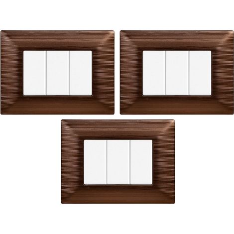 gloca Set Placche Plastica Satinata Compatibili Matix (3 Pezzi nero satinato, 3 Posti) (1/4)
