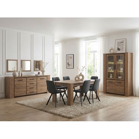 Salle à manger complète contemporaine chêne français Barbara