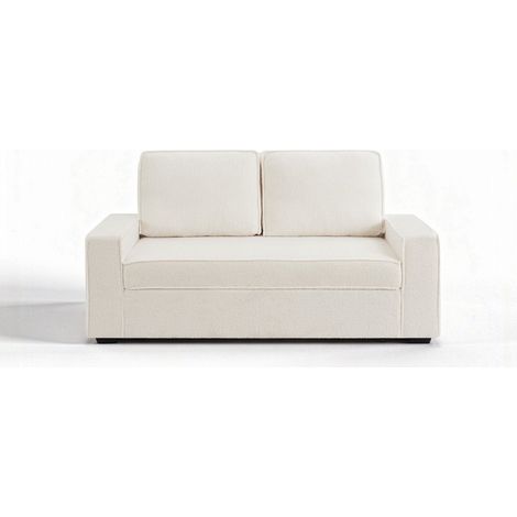 Canape 3 places convertible en tissu bouclette ecru james 204678700 (1/5)