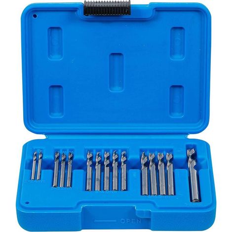 Jeu de Forets de Rivets HSS 15 pcs - 2,4 à 6,4 mm - Précision et Durabilité, Acier, Pro - D-Work