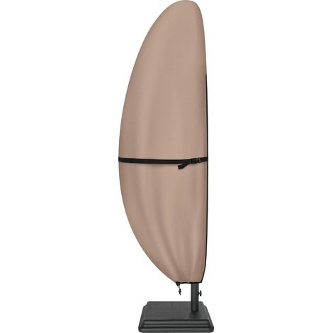 Funda protectora para sombrilla de terraza, impermeable, de 600D, para sombrillas voladizas tipo banana, de 3,6 a 4,2 metros (12-14 pies) - color marrón. (1/4)