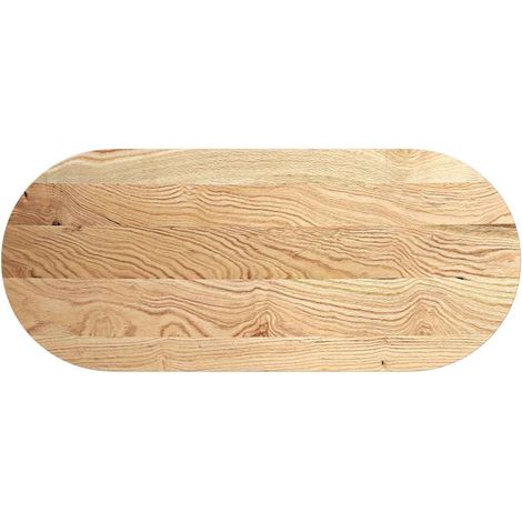 Piano per Tavolo 140x60x4 cm in Rovere Massello Ovale vidaXL (1/5)
